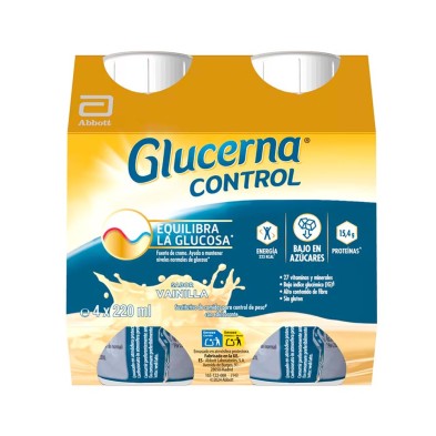Pack Glucerna Control Sabor Vainilla 4 x 220 ml