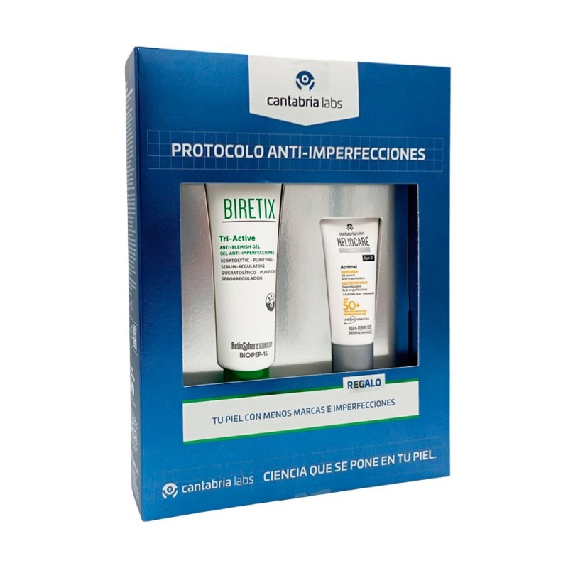 Pack Biretix Tri-Active Gel 50 ml + Heliocare 360 Acnimat 15 ml