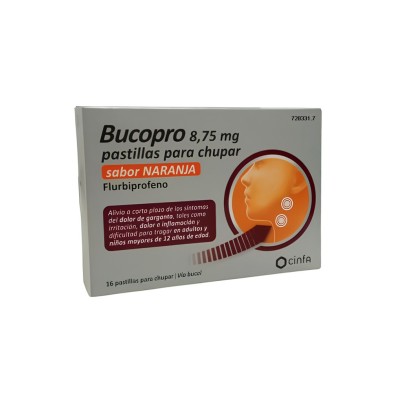 Bucopro 8,75 mg Para Chupar Sabor Naranja 16 Pastillas