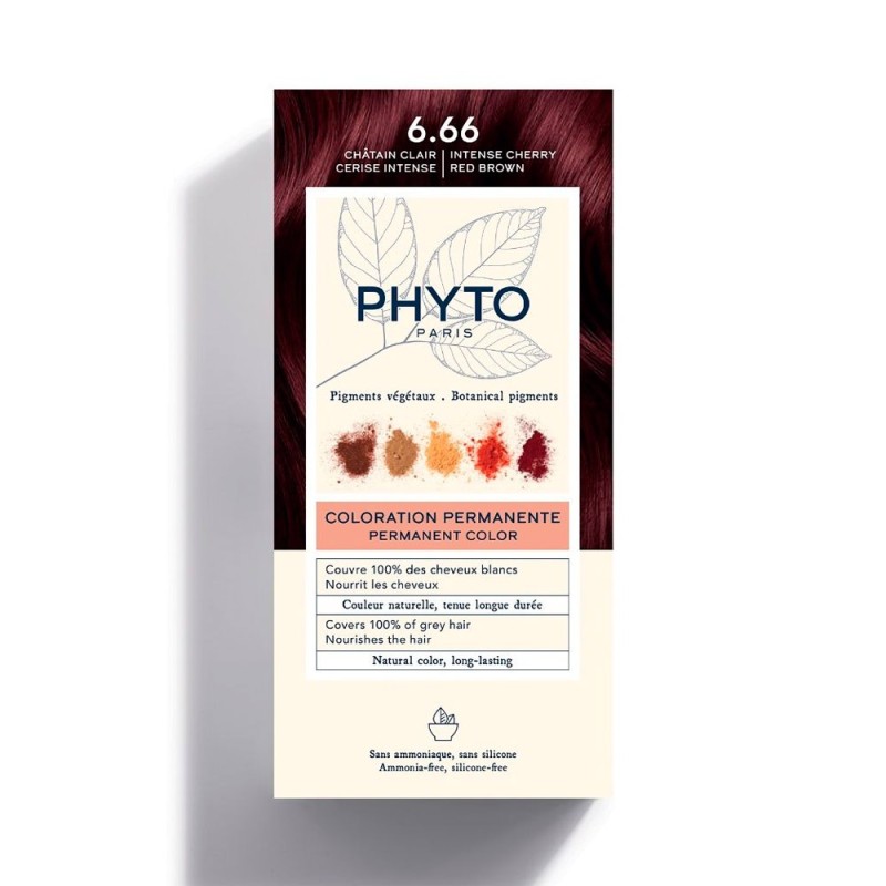 Phyto Castaño/Claro/Cereza Phytocolor Kit Coloración 6.66 Intens - Imagen 4