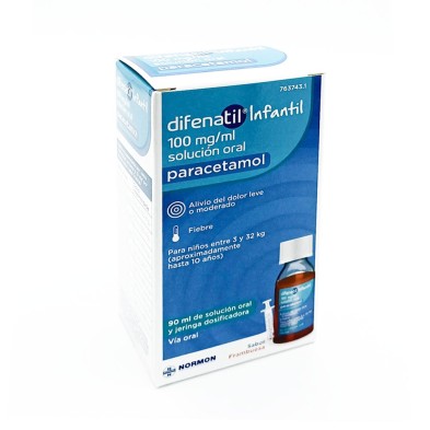 Difenatil Infantil 100 mg/ml 60 ml – Paracetamol en solución oral