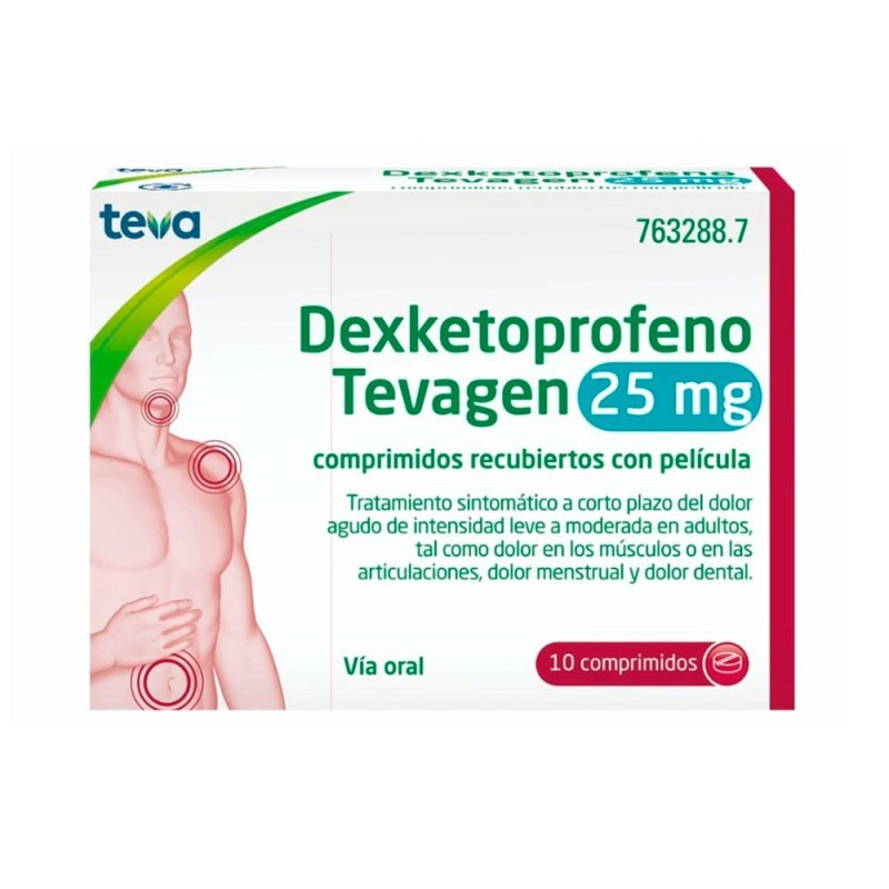 Dexketoprofeno Tevagen 25 mg 10 Comprimidos