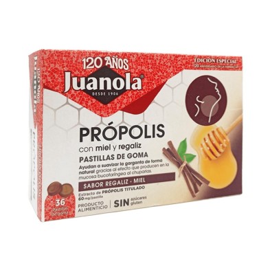 Juanola Própolis Sabor Regaliz y Miel, 36 Pastillas De Goma