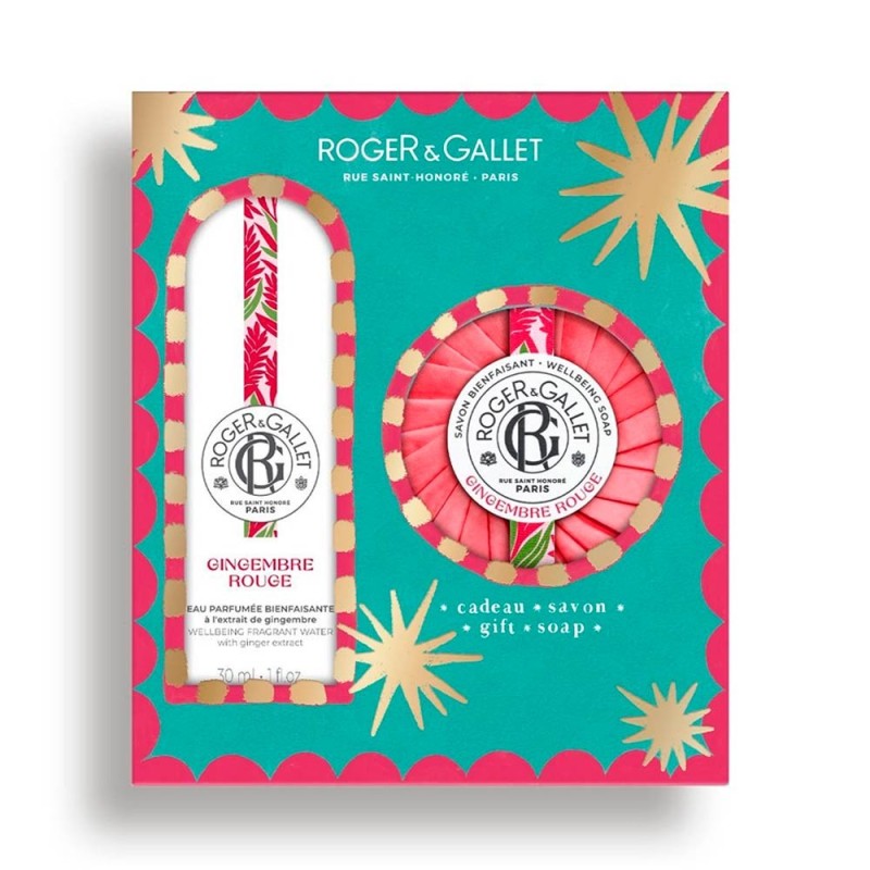 Cofre Roger & Gallet Gingembre Rouge Agua Perfumada Bienestar 30 ml + Jabón Perfumado Bienestar 100 g