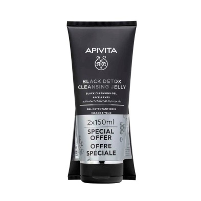 Duplo Apivita Limpiador Detox Negro rostro y ojos 2 x 150 ml
