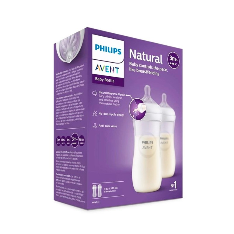 Philips Avent Biberón Natural Response  +3 meses 2 x 330 ml