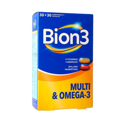 Bion3 Omega 3 Multivitaminas 30 + 30 Comprimidos y Capsulas
