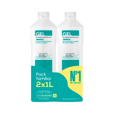 Duplo Inibsa Gel Dermatológico Cuidado Piel Y Cabello 2 x 1000 ml