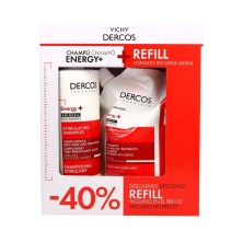 Vichy Dercos Champú Anticaída Estimulante Energy+ 400 ml + Recarga 400 ml