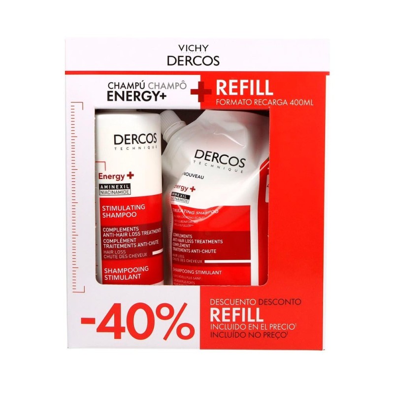 Vichy Dercos Champú Anticaída Estimulante Energy+ 400 ml + Recarga 400 ml