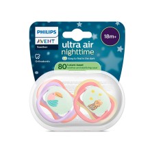 Philips Avent Chupete Silicona Ultra Air Nocturno Niña 18+ meses 2 unidades