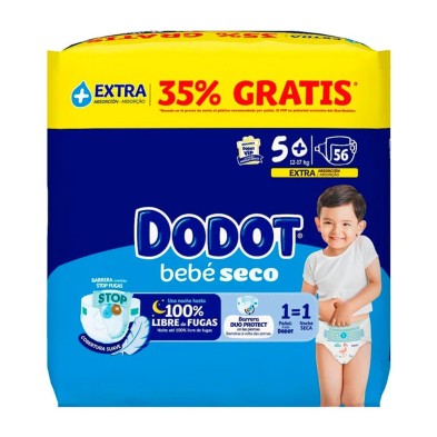 Dodot Bebé Seco Extra Talla 5 56 unidades