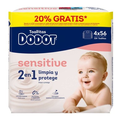 Dodot Toallitas Sensitive 4x56 unidades