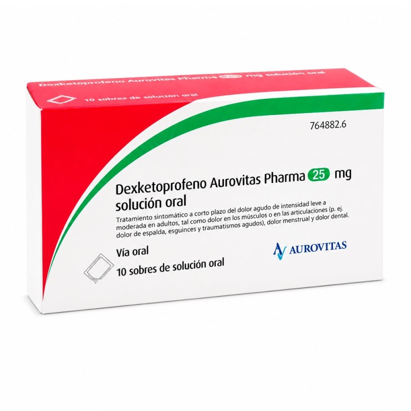 Dexketoprofeno Aurovitas 25 mg 10 sobres | Dolor
