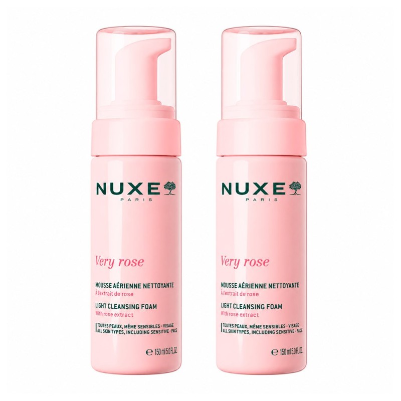 Nuxe Rosa Duplo Very Rose Espuma Ligera Limpiadora 2X150 Ml
