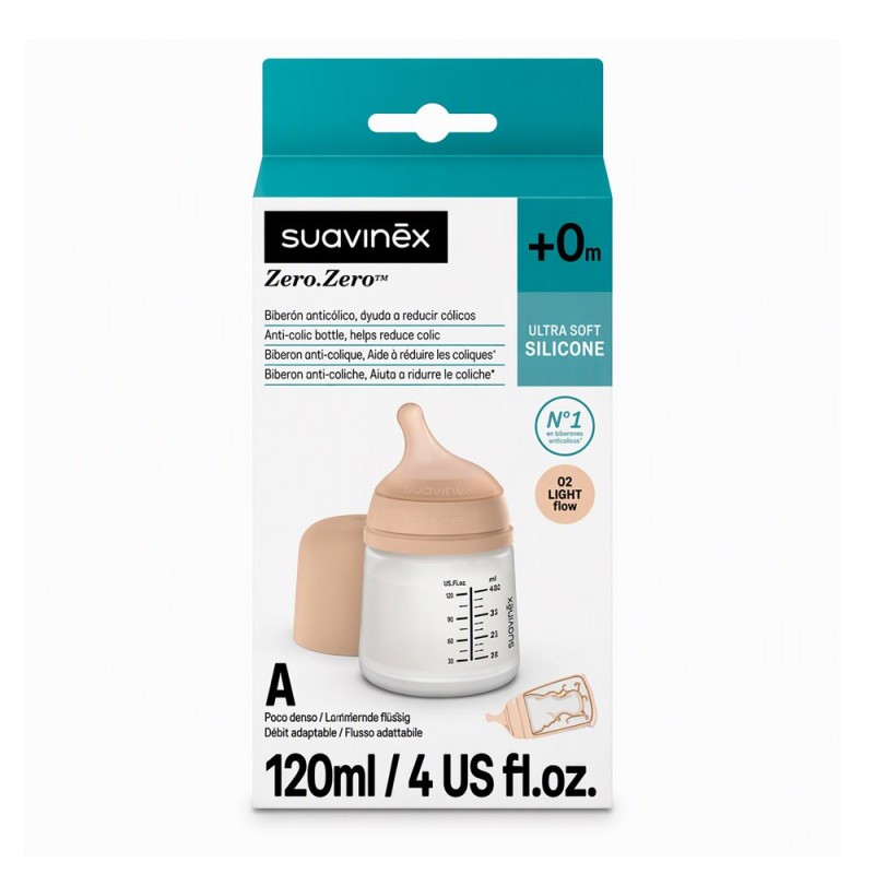 Suavinex Zero Zero Biberón Anticólico Light 120 ml