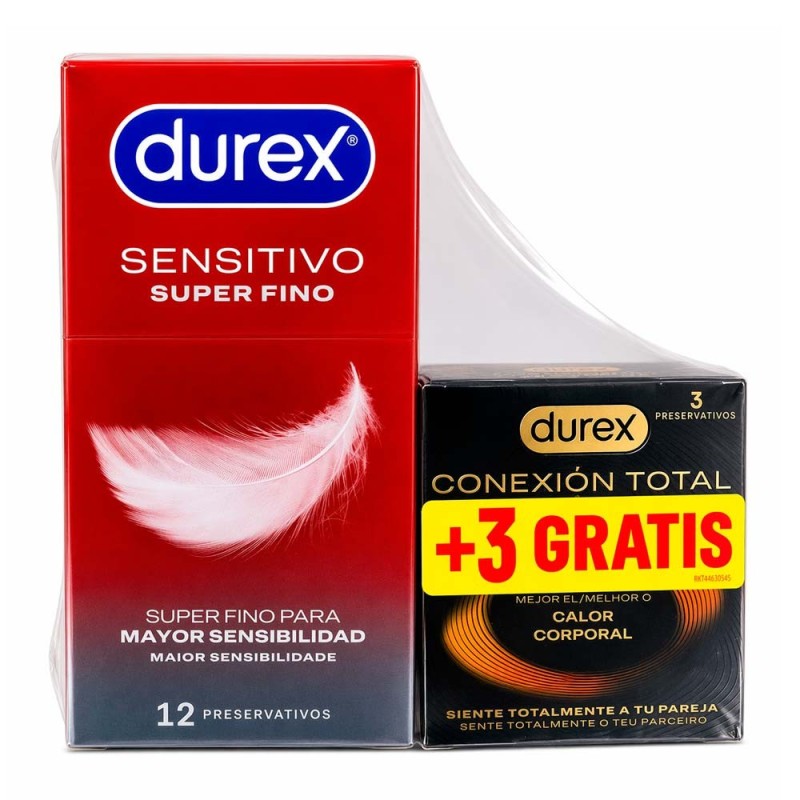 Pack Durex Sensitivo + Conexión Total 15 uds ultrafinos