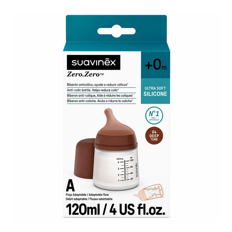 Suavinex Zero Zero Biberón Anticólico Deep 120 ml