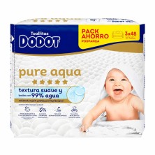 Dodot Aqua Pure Toallitas con Tapita 144 Unidades