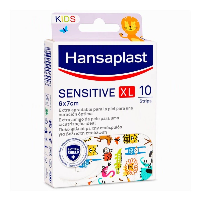 Hansaplast Sensitive Kids XL 10 Apósitos Adhesivos 7x6 cm