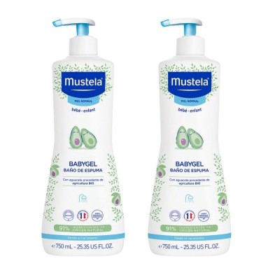 Duplo Mustela BabyGel Gel Dermolimpiador 2x750 ml | Higiene bebé