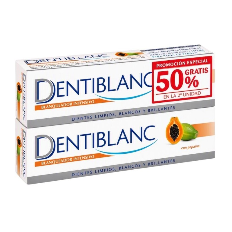 Duplo Dentiblanc Blanqueador Papaya 2x100 ml | Pasta dentífrica