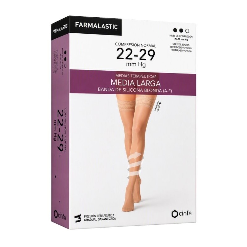 Farmalastic Media Larga Negra M | Compresión normal