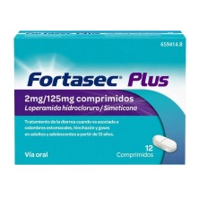 Fortasec Plus 2 mg/125 mg 12 comprimidos | Diarrea y gases