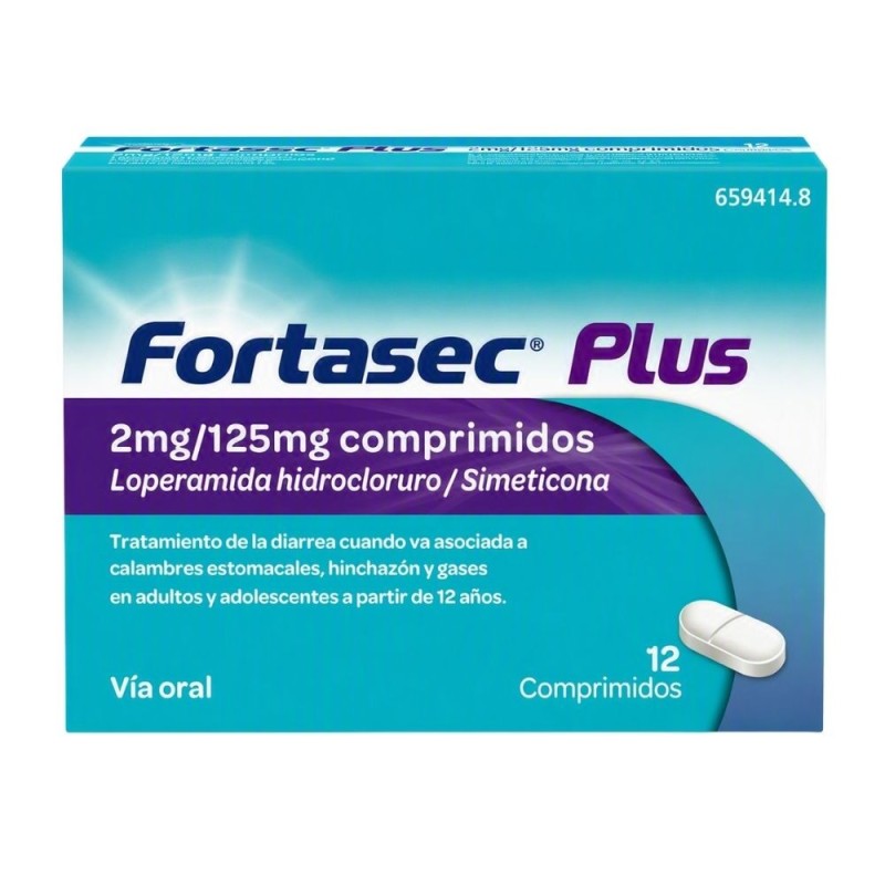 Fortasec Plus 2 mg/125 mg 12 comprimidos | Diarrea y gases