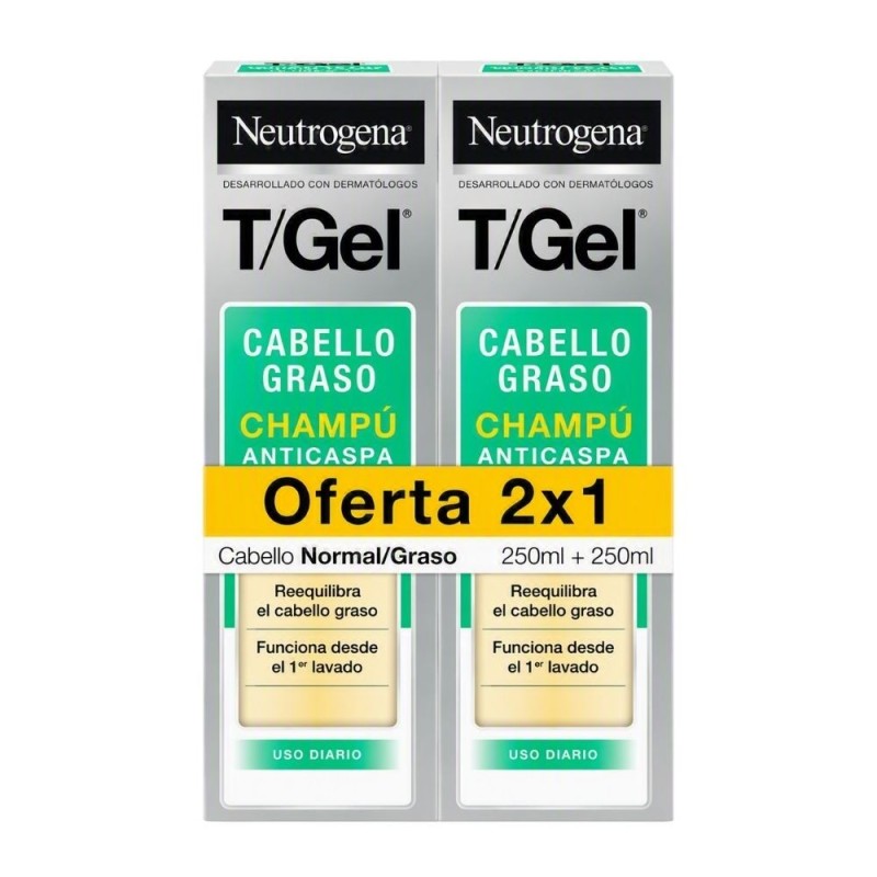Duplo Neutrogena T-Gel 2x250 ml | Champú anticaspa