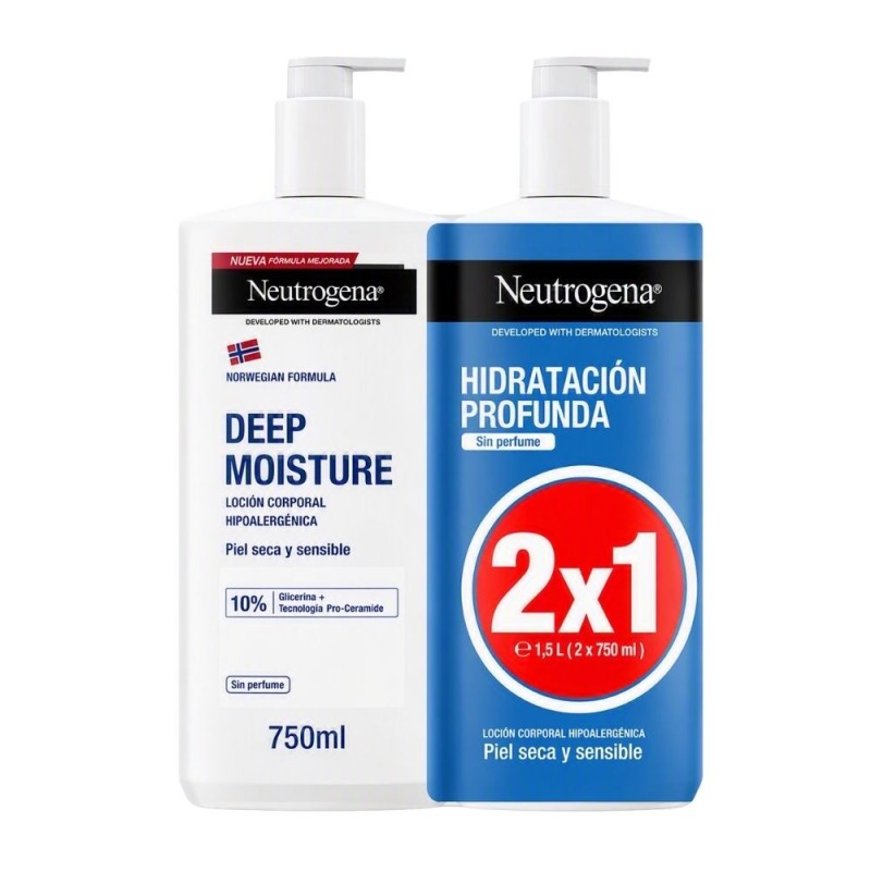 Duplo Neutrogena Hidratación Sensitiva 2x750 ml | Loción corporal