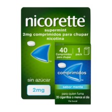 Nicorette Supermint 2 mg 40 comprimidos | Dejar de fumar