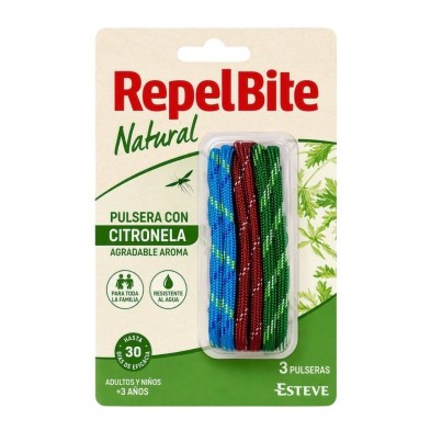Repel Bite Natural Pulsera de Cuerda con Citronela 3 Unid | Okfarma