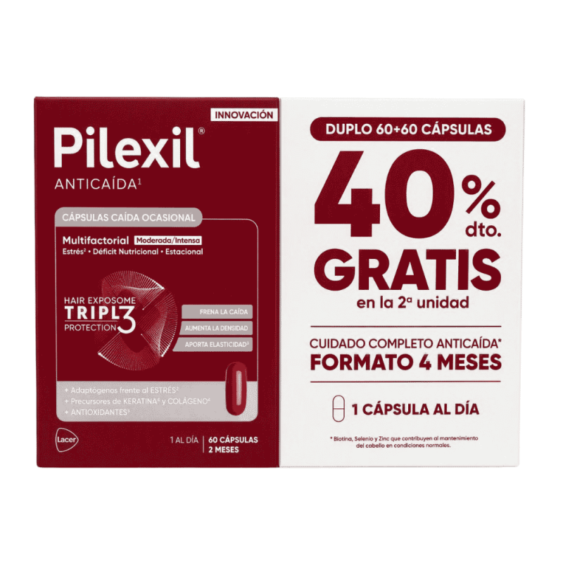 Duplo Pilexil Anticaída Forte MAX 2x60 cápsulas | Cabello