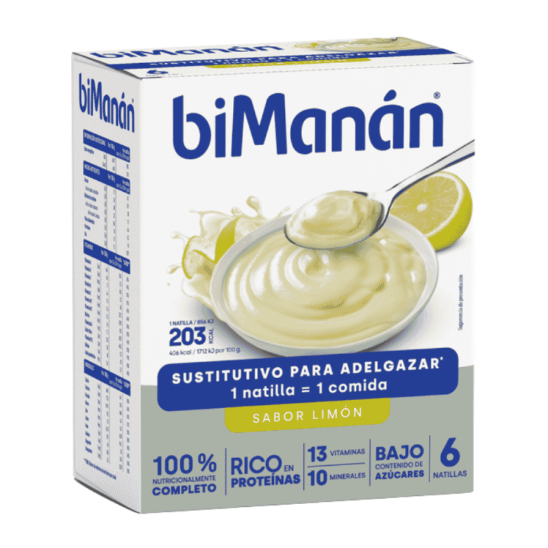 Bimanán BeSlim Natilla Limón 6x50 g | Sustitutivo