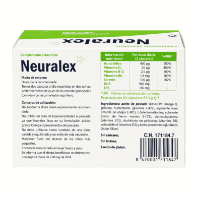 Neuralex 60 cápsulas | Funcionamiento normal del cerebro