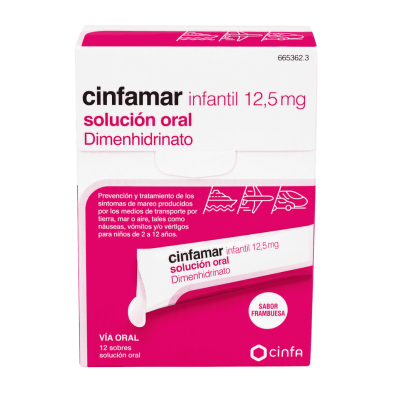Cinfa Cinfamar Infantil 12,5 mg 12 unidosis | Mareo infantil