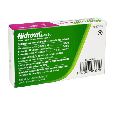 Hidroxil B1-B6-B12 30 Comprimidos | Déficit vitamínico