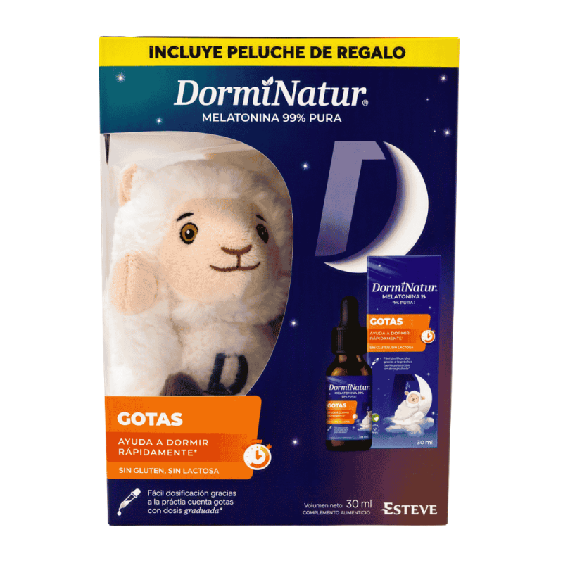 Pack DormiNatur Melatonina Gotas 30 ml + Peluche | Sueño