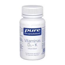 Pure Encapsulations Vitaminas D3 + K 60 cápsulas | Huesos