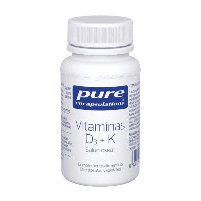 Pure Encapsulations Vitaminas D3 + K 60 cápsulas | Huesos