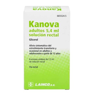 Kanova Adultos Solución Rectal 6 Enemas | Estreñimiento ocasional
