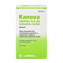 Kanova Adultos Solución Rectal 6 Enemas | Estreñimiento ocasional