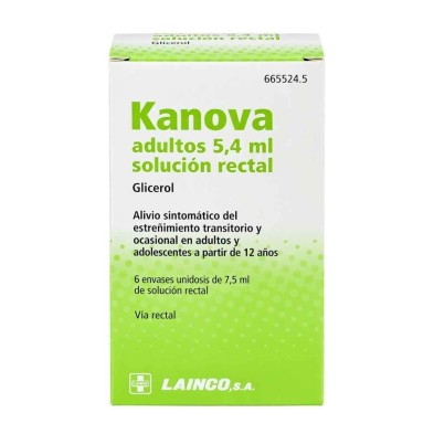 Kanova Adultos Solución Rectal 6 Enemas | Estreñimiento ocasional