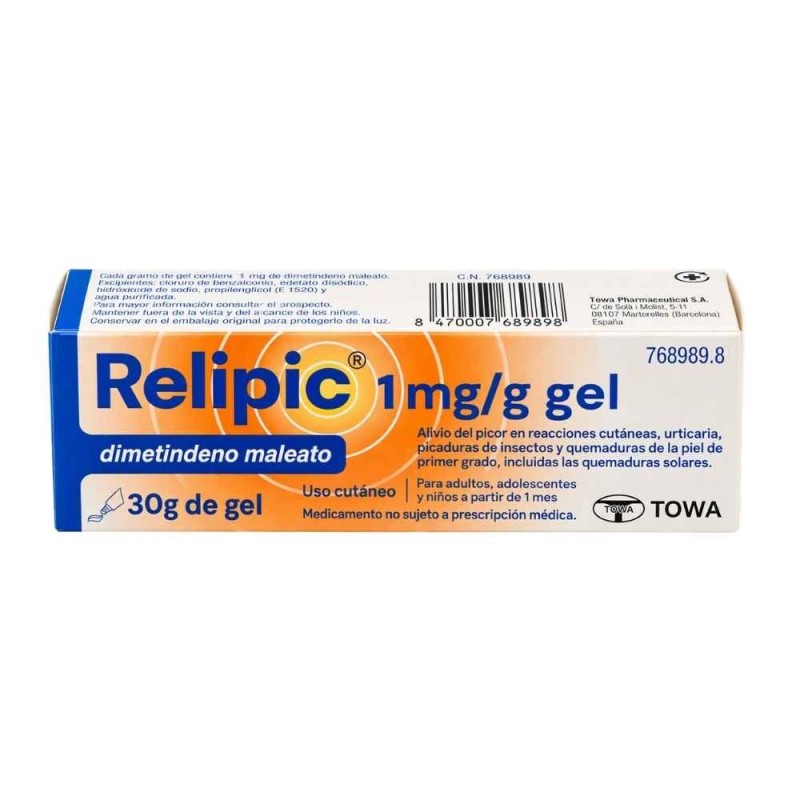 Relipic 1 mg/g gel cutáneo 30 g | Alivio del picor