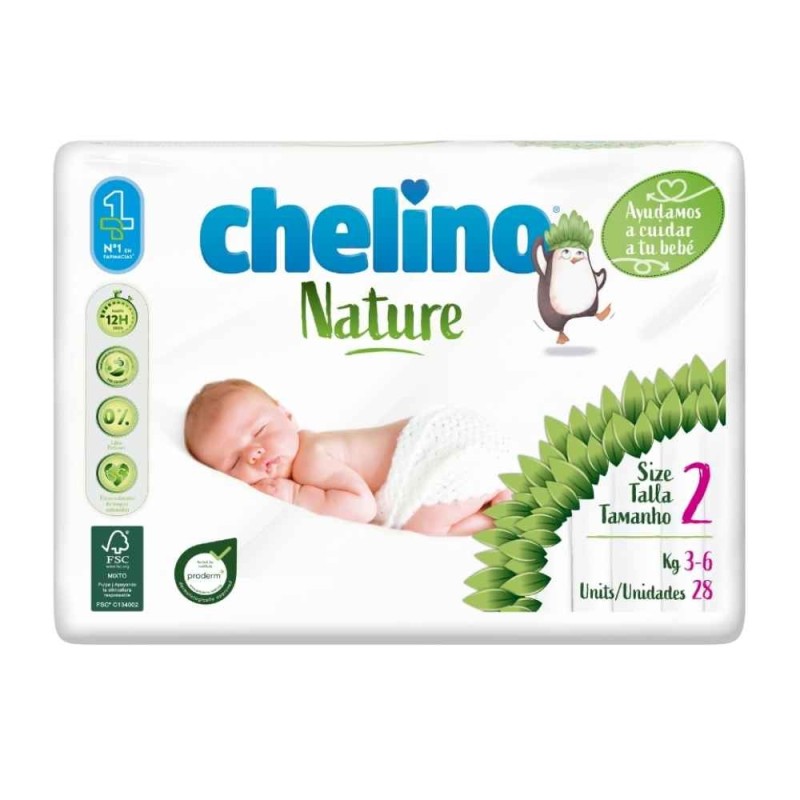 Chelino Nature Infantil Pañal T2 3-6 KG 28 Unidades | Okfarma.es