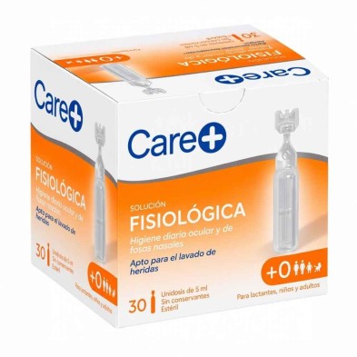 Care+ Suero Fisiológico 30 x 5 ml | Higiene ocular y nasal