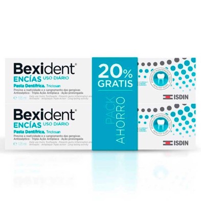 DUPLO ISDIN BEXIDENT ENCÍAS TRICLOSÁN PASTA DENTÍFRICA  2X125 ML