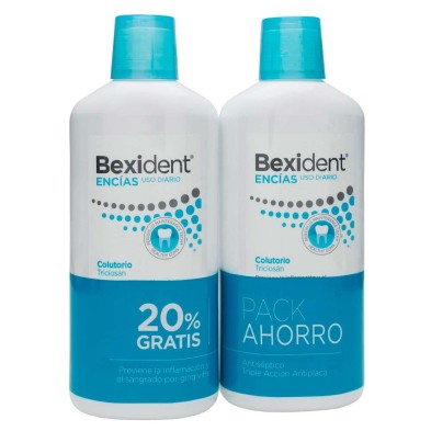 DUPLO ISDIN BEXIDENT ENCÍAS TRICLOSÁN COLUTORIO 2X500 ML