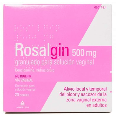 ROSALGIN 500 MG SOLUCIÓN VAGINAL 20 SOBRES